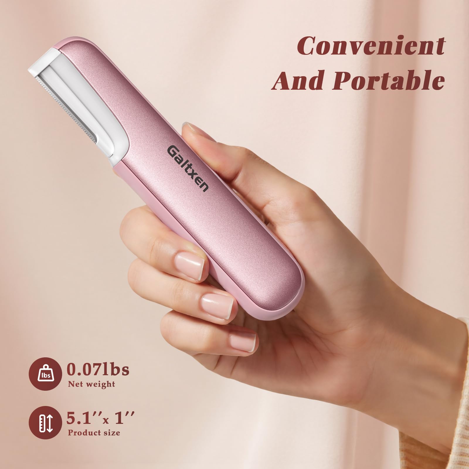 Galtxen Dermaplaning Tool skin closeup demonstrates gentle blade interaction and glow