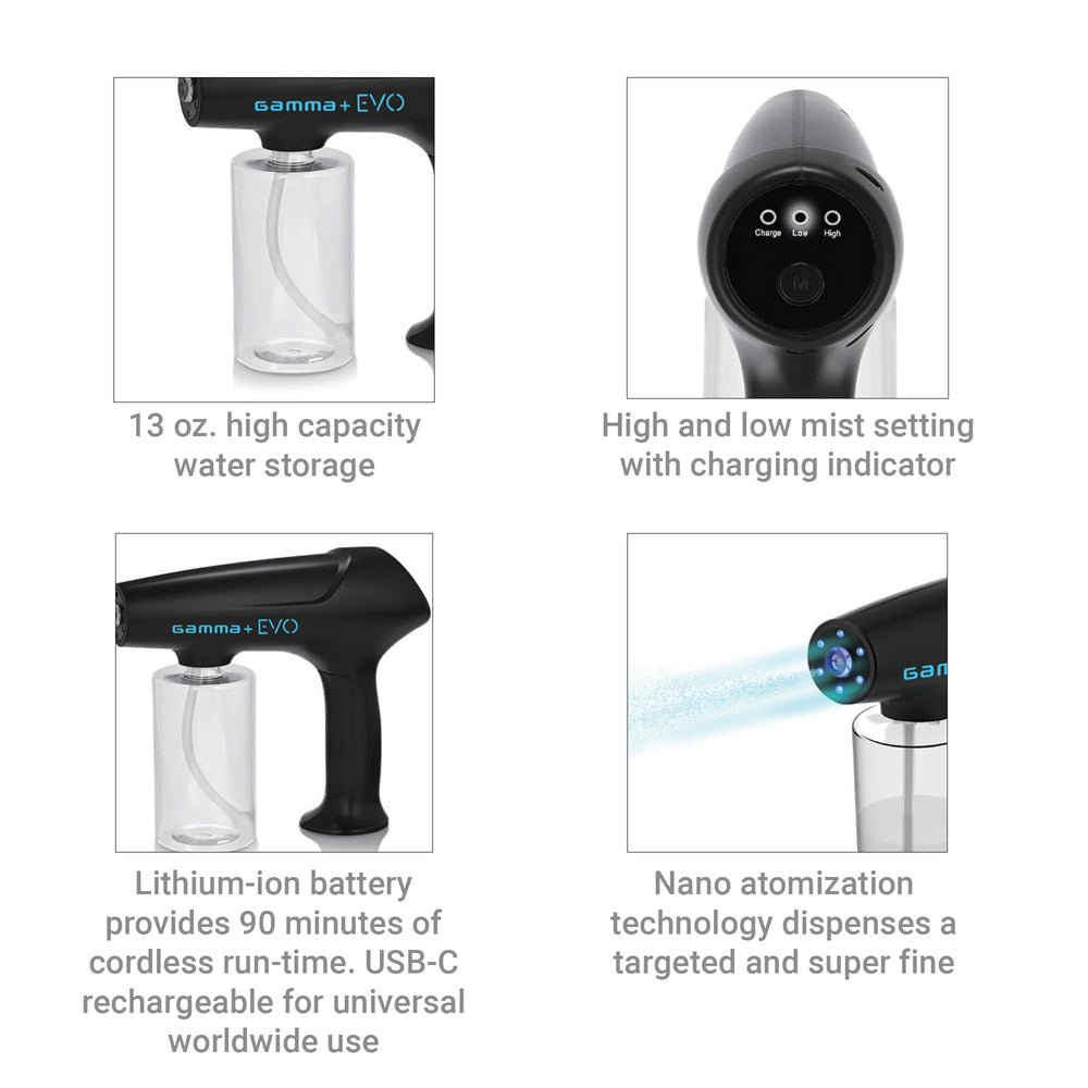 GAMMA+ Evo Nano Mister USB-C recharge port supports travel-ready charging.