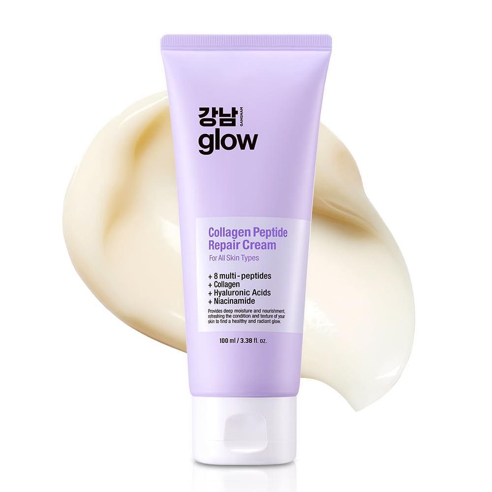 GANGNAM GLOW collagen peptide repair cream jar front for hydration and glow