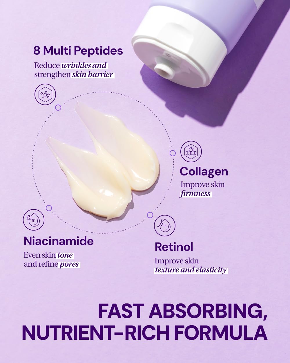 GANGNAM GLOW label closeup highlights multi-peptide formula for firm-looking skin