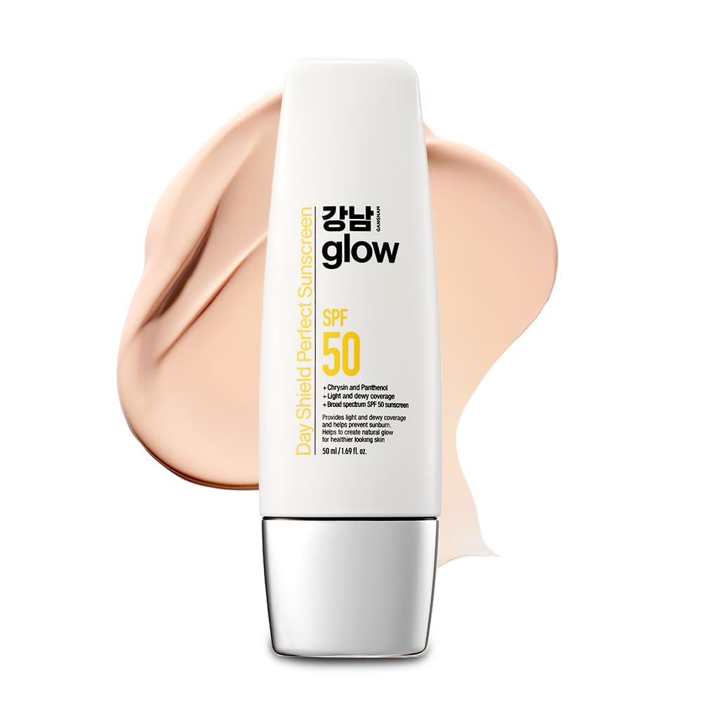 GANGNAM GLOW Day Shield bottle front with SPF50, daily sun protection and radiance.