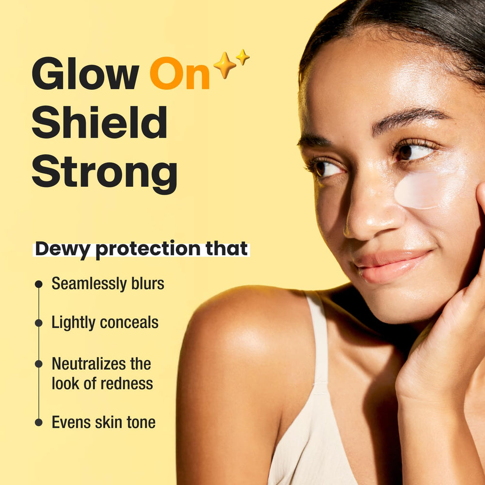 GANGNAM GLOW Day Shield swatch on skin demonstrates natural tint that evens tone.