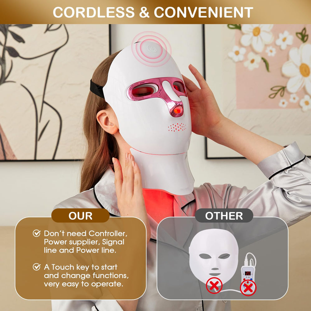 GANOEL red light therapy mask with adjustable strap for secure customizable fit