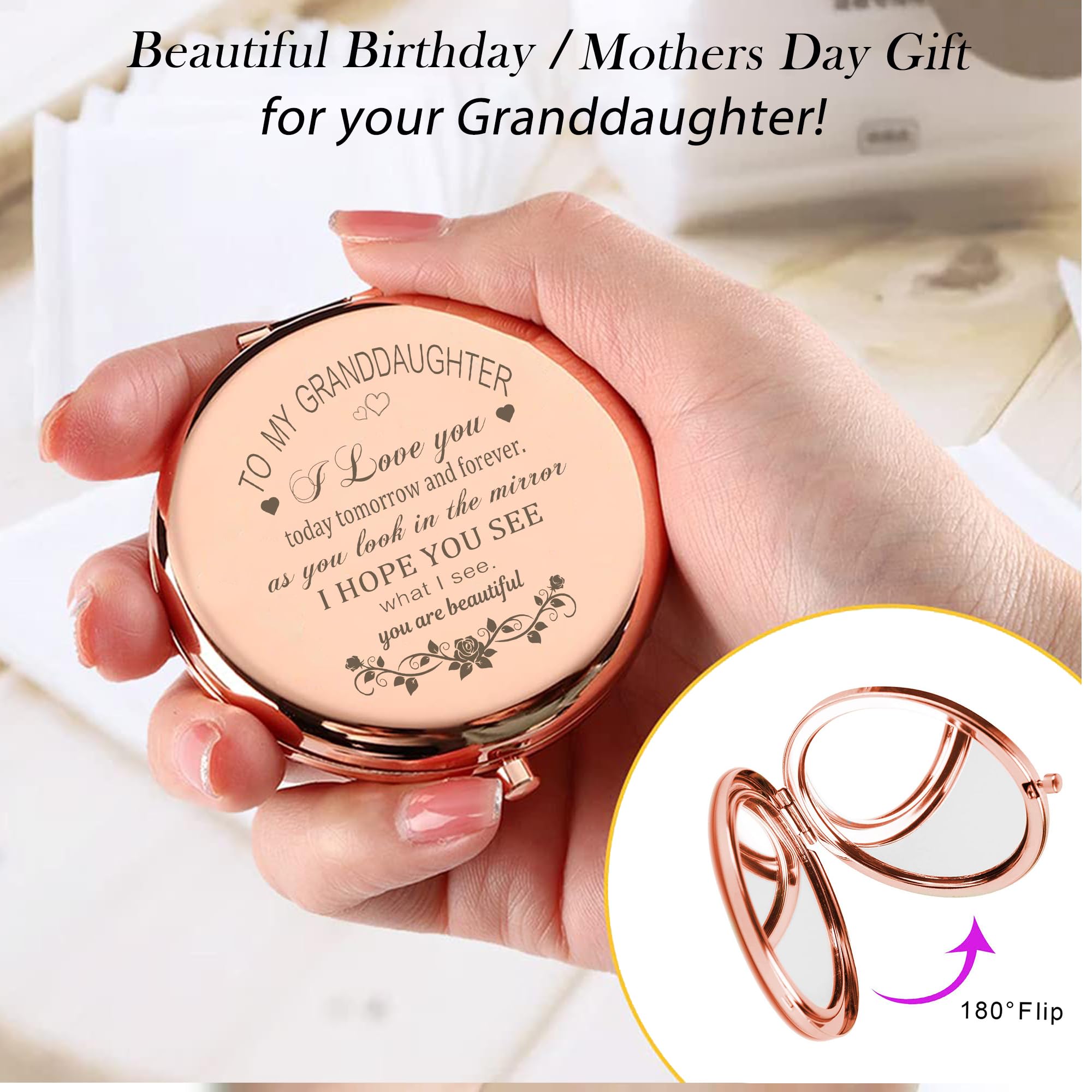 GAOLZIUY daily-use rose-gold mirror adds elegance to routine makeup