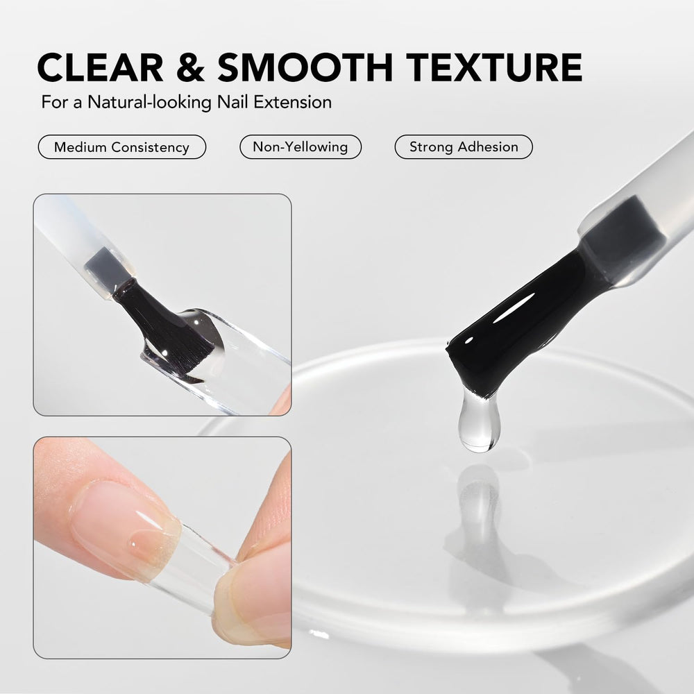 GAOY 2in1 nail glue base coat application closeup for strong bonding