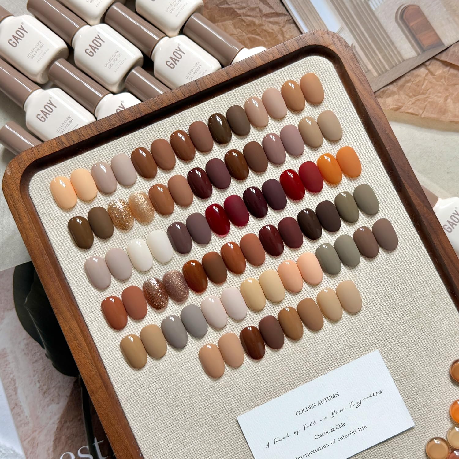 GAOY 39-color swatches row showcases fall-winter color options for easy styling