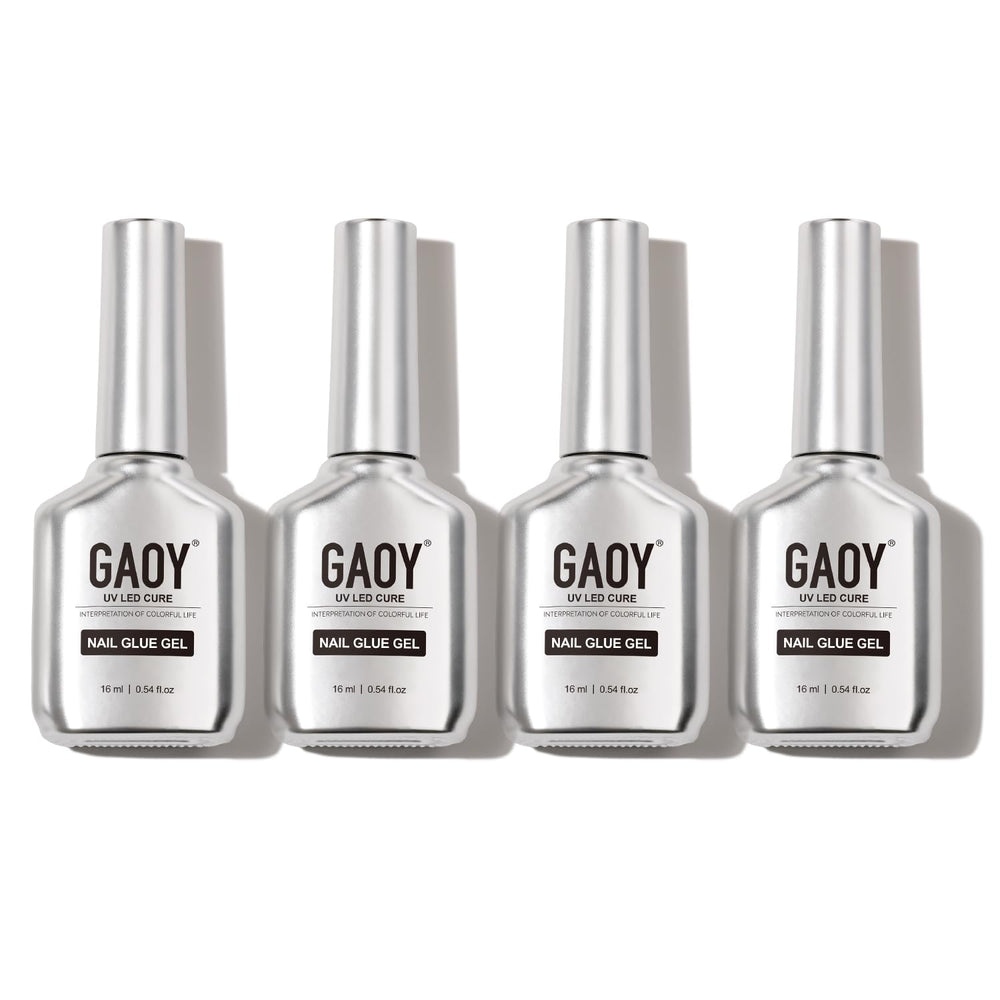GAOY 4Pcs gel nail glue pack packaging ideal for at-home extensions