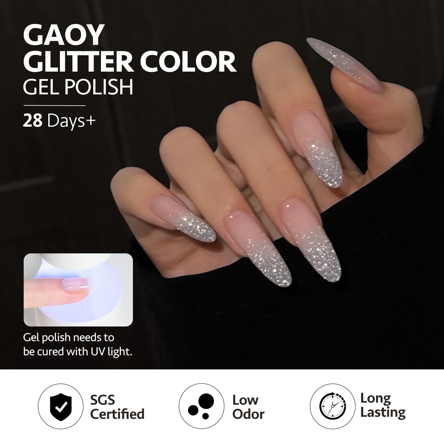 GAOY at-home nail art setup with six colors ready