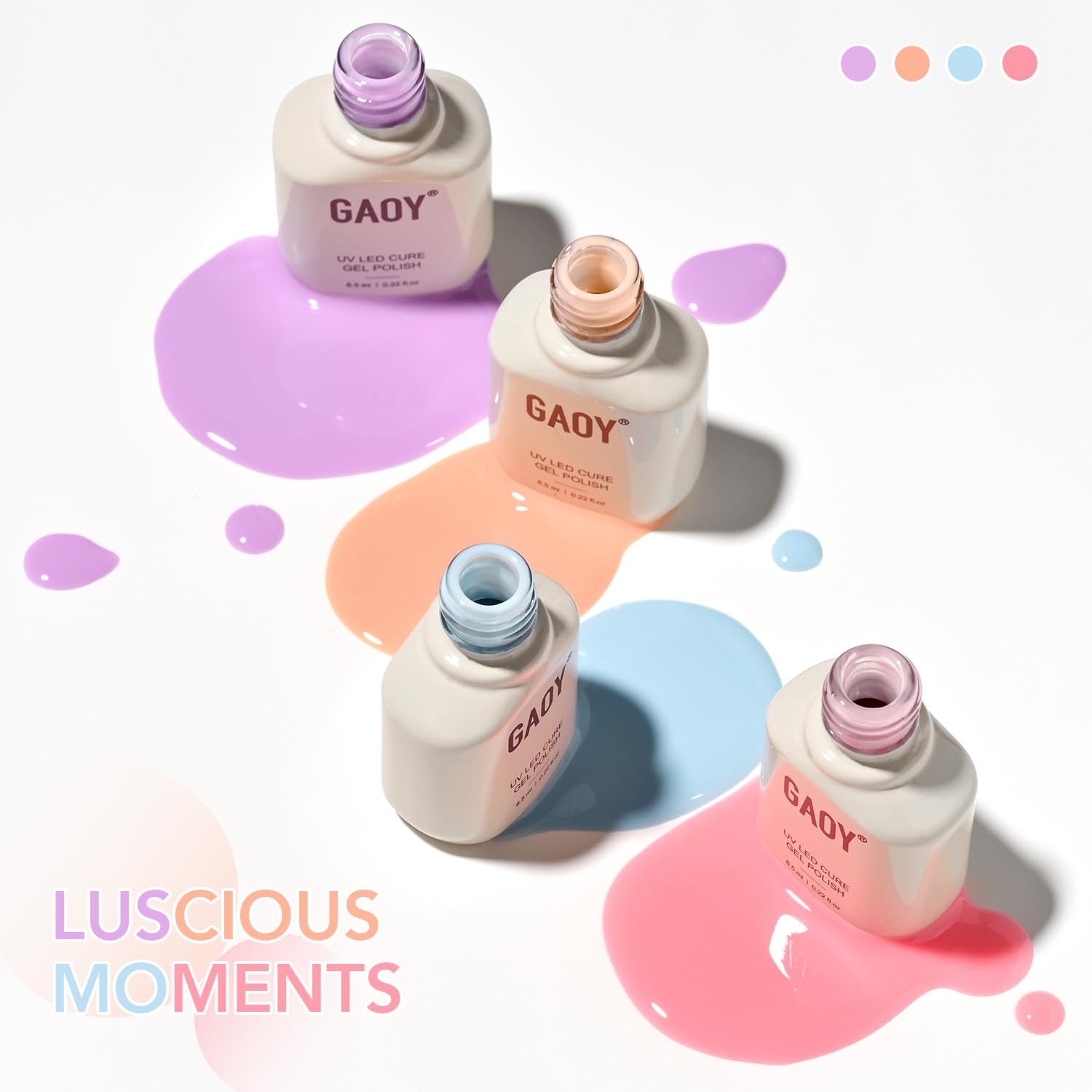 GAOY base coat helps adhesion for longer wear.