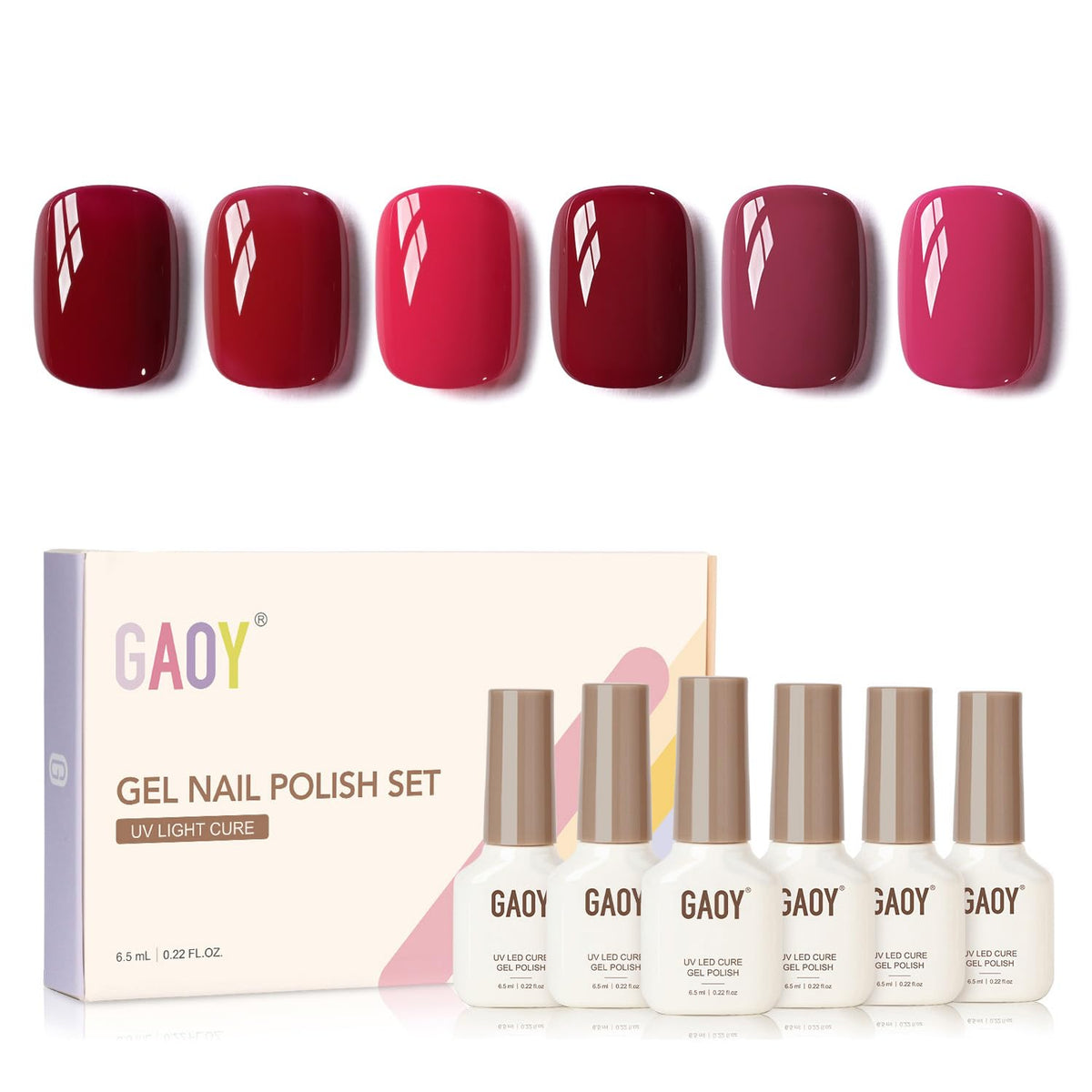 GAOY Berry Collection hot pink swatch for vibrant at-home manicure options.