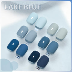 GAOY Blue Navy gel nail polish set color 2 provides a chip-resistant finish for DIY nails.