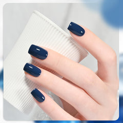 GAOY Blue Navy gel nail polish set color 4 in gray pairs with multiple outfits.