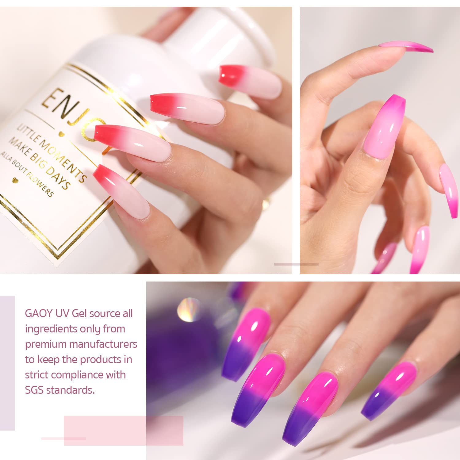 GAOY soak-off gel polish shown for easy at-home removal