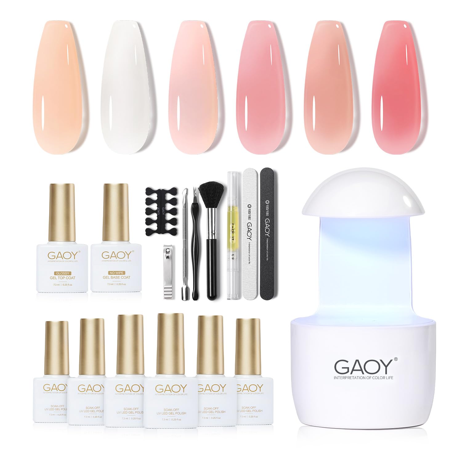 GAOY gel nail polish kit contents for easy at-home manicures
