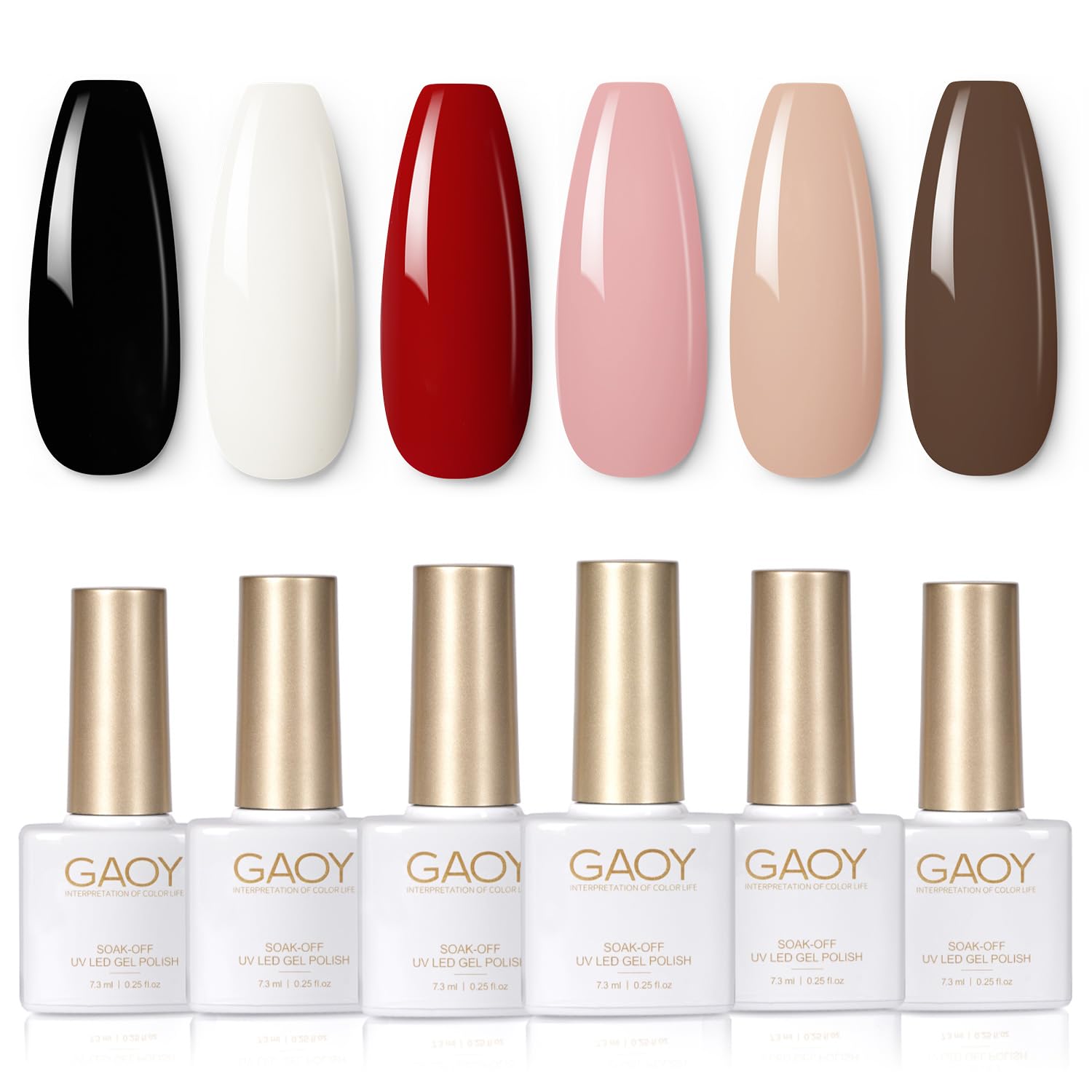 GAOY gel nail polish set white bottle for glossy finish and at-home manicures