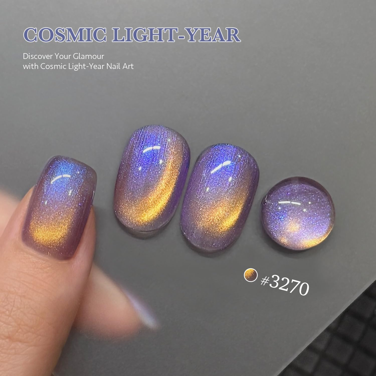GAOY glitter cat eye gel polish color tubes display vivid holographic shimmer.