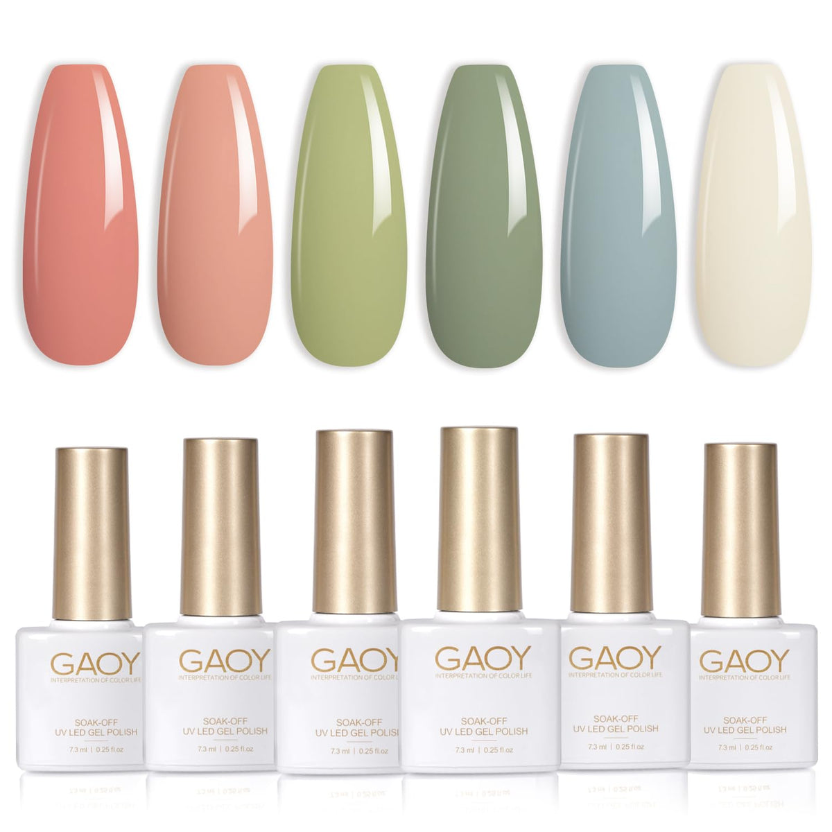 GAOY gel nail polish set blue swatch showing long-lasting color potential