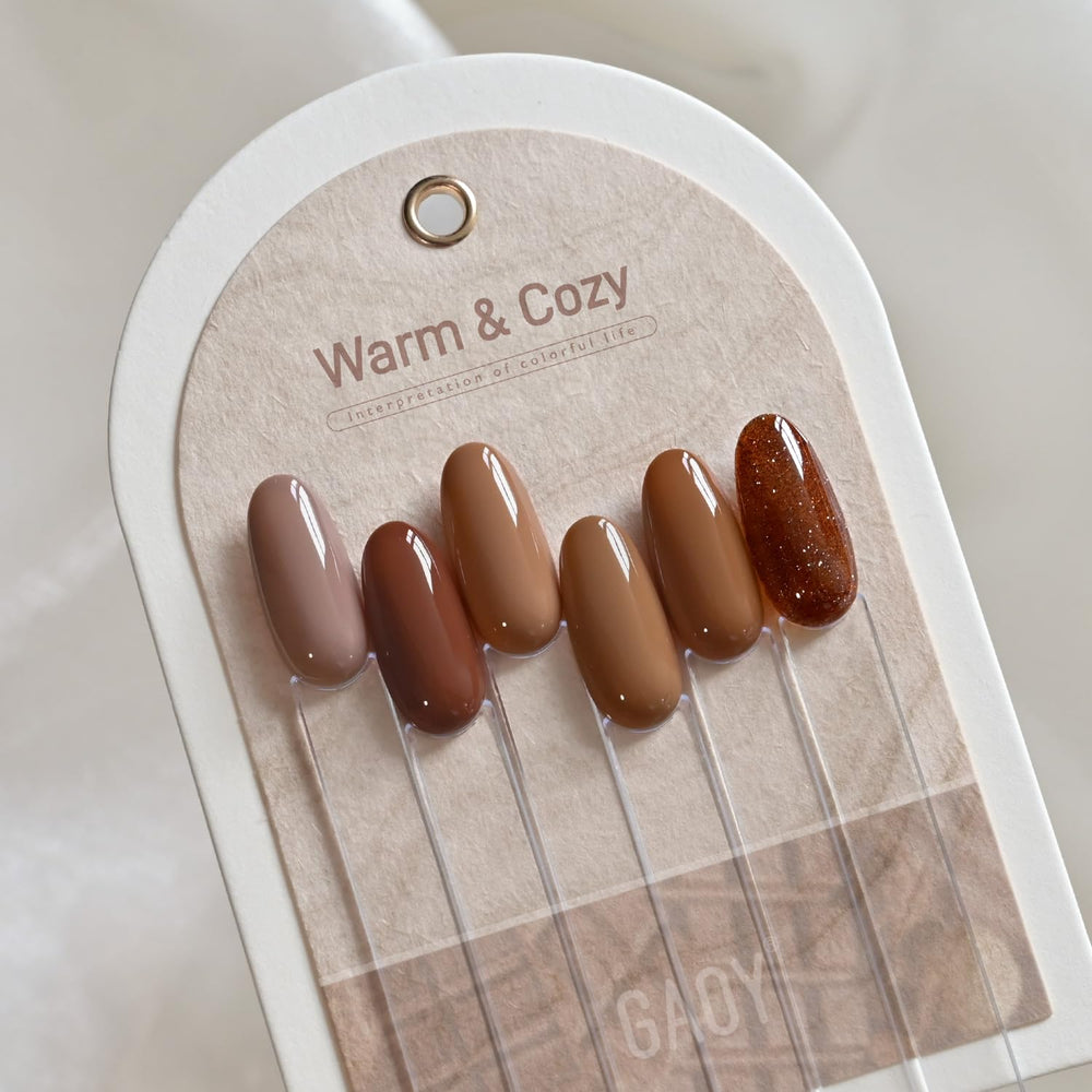 GAOY hazelnut chocolate gel nail polish packaging ready for salon or home kits