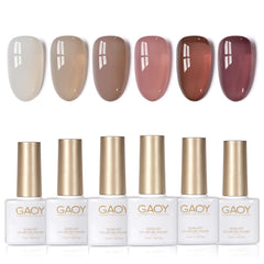 GAOY Jelly Nail Polish Set bottles view for versatile color options at home.