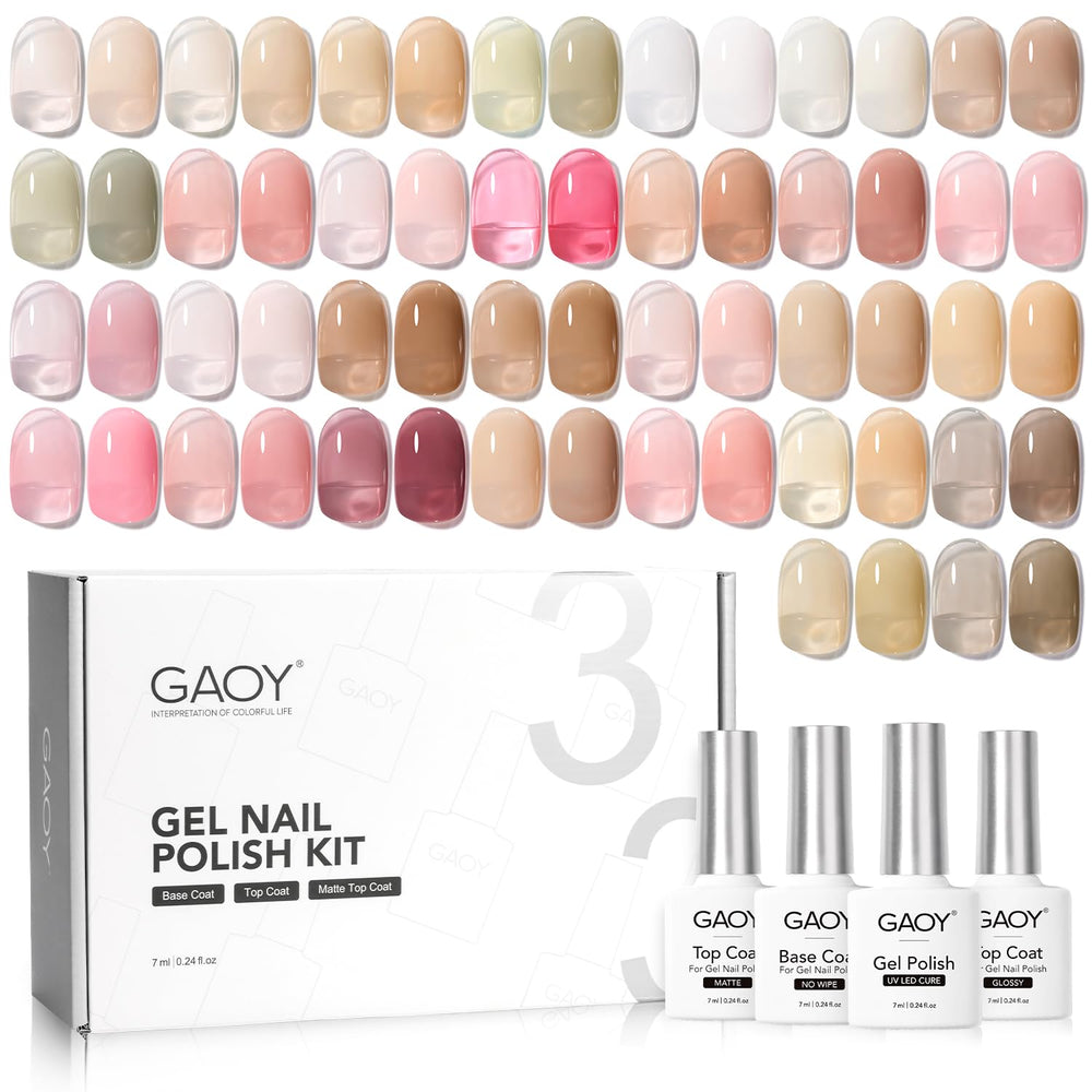 GAOY Jelly Gel nail-polish-kit collection displays vibrant shades for at-home nail art exploration