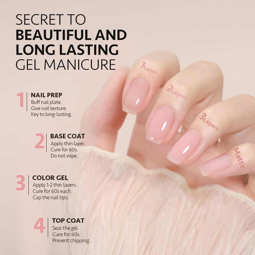 GAOY Jelly Gel matte top coat provides velvety finish and a chic look