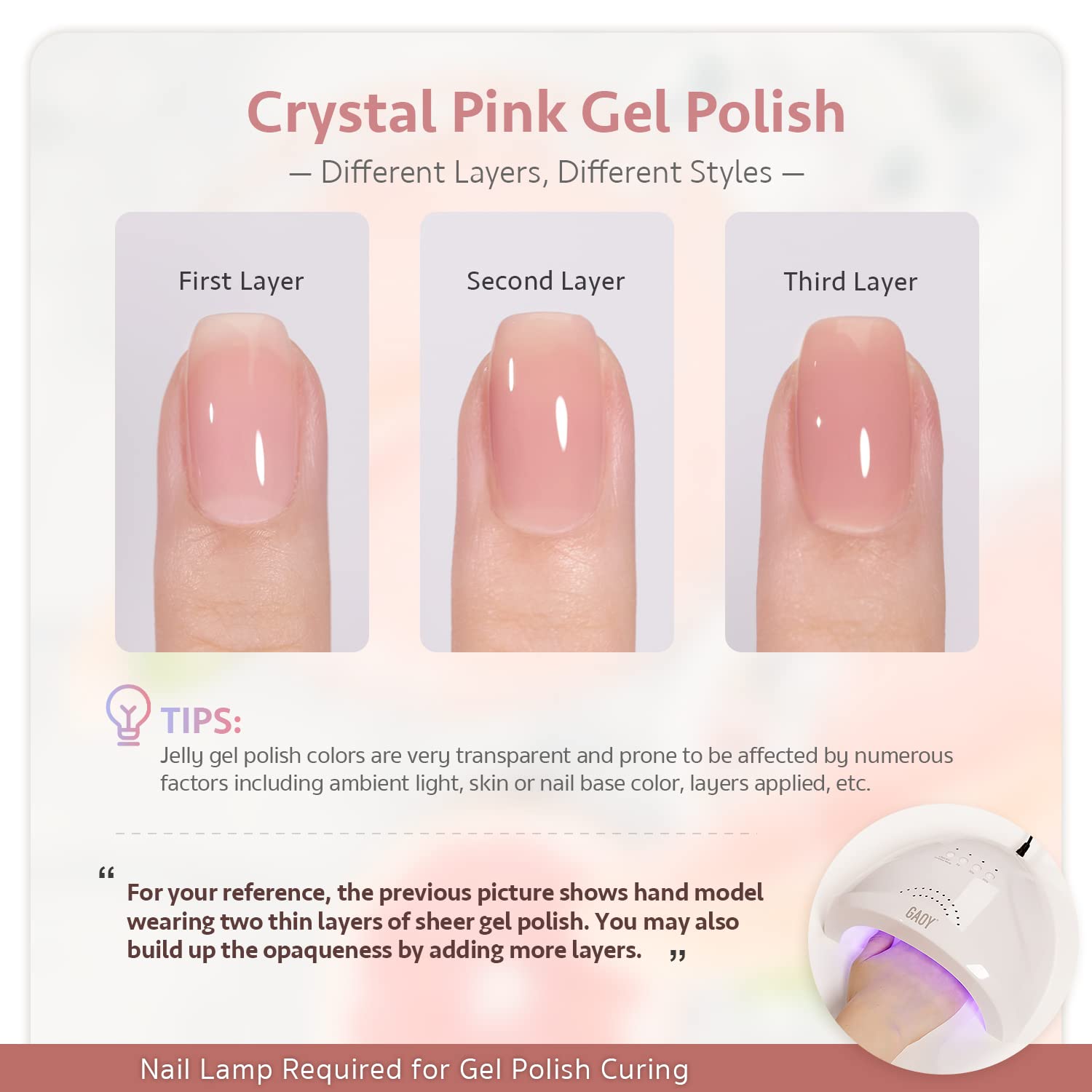 GAOY Jelly Gel bottle closeup highlights 6.5 ml size for home kits