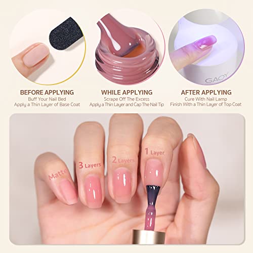 GAOY Jelly Gel full-set-on-nails demonstrates long-wear potential with proper base/top coats