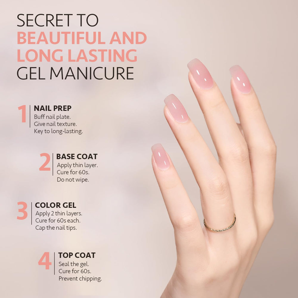 GAOY Jelly Gel ivory nude application shows natural finish for daily wear