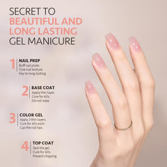 GAOY Jelly Gel ivory nude application shows natural finish for daily wear