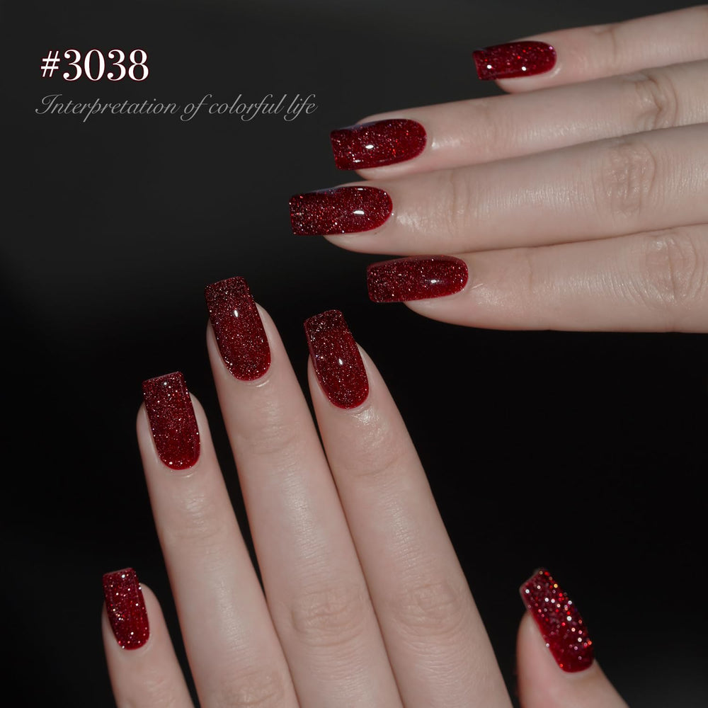 GAOY jelly glitter gel polish swatch for festive nail art accents