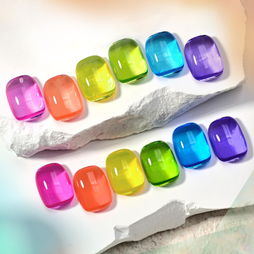 GAOY Jelly Neon gel polish set for at-home nail art with low odor.