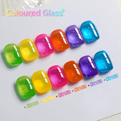 GAOY Jelly Neon gel polish set color swatches show glossy finish and up to four-week wear.