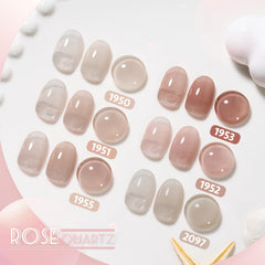GAOY Jelly UV Gel color swatches showing nude pink gray shades