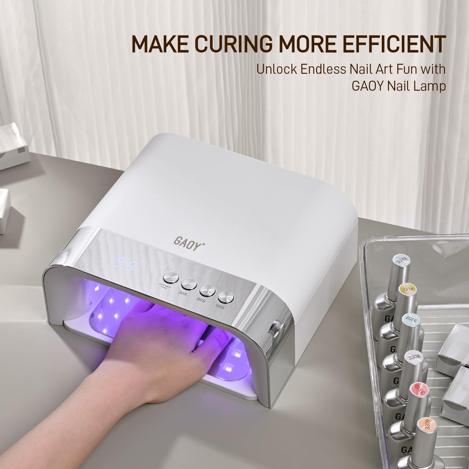 GAOY long-nail coverage lamp supports long nails and press-ons