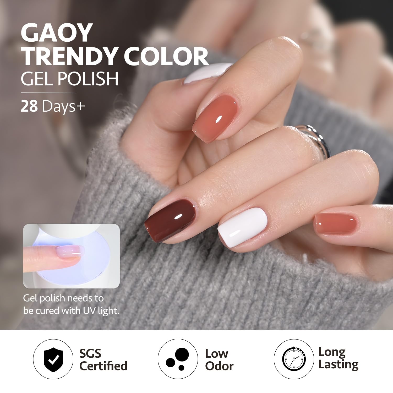 GAOY matte top coat bottle enabling velvet finish in winter nails