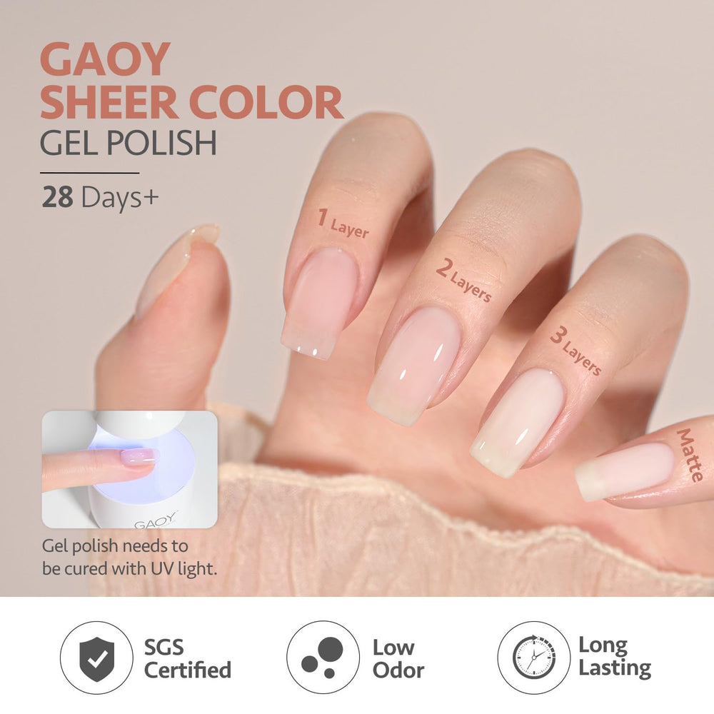 GAOY Milky Jelly Nude at-home nail art setup inspires easy DIY manicures.