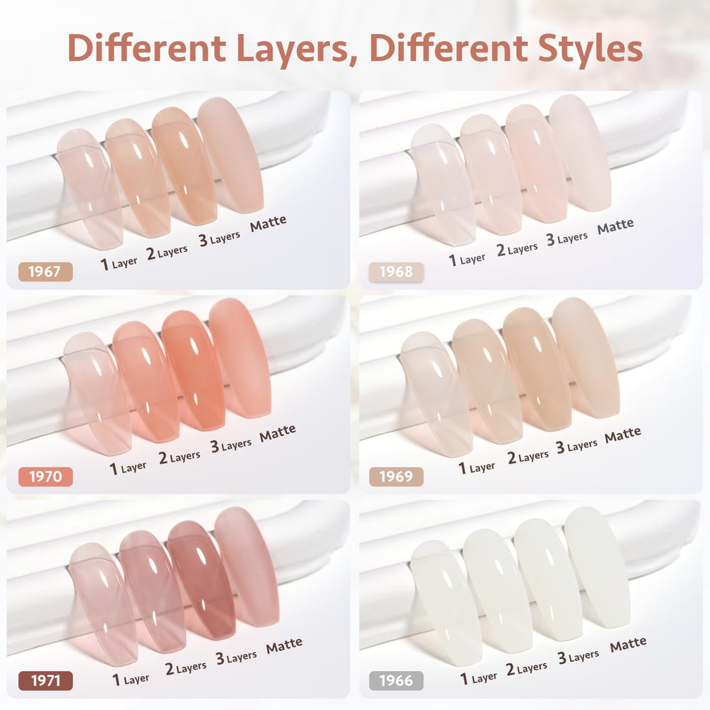 GAOY Milky Jelly Nude soft-gloss finish for subtle, long-lasting wear.