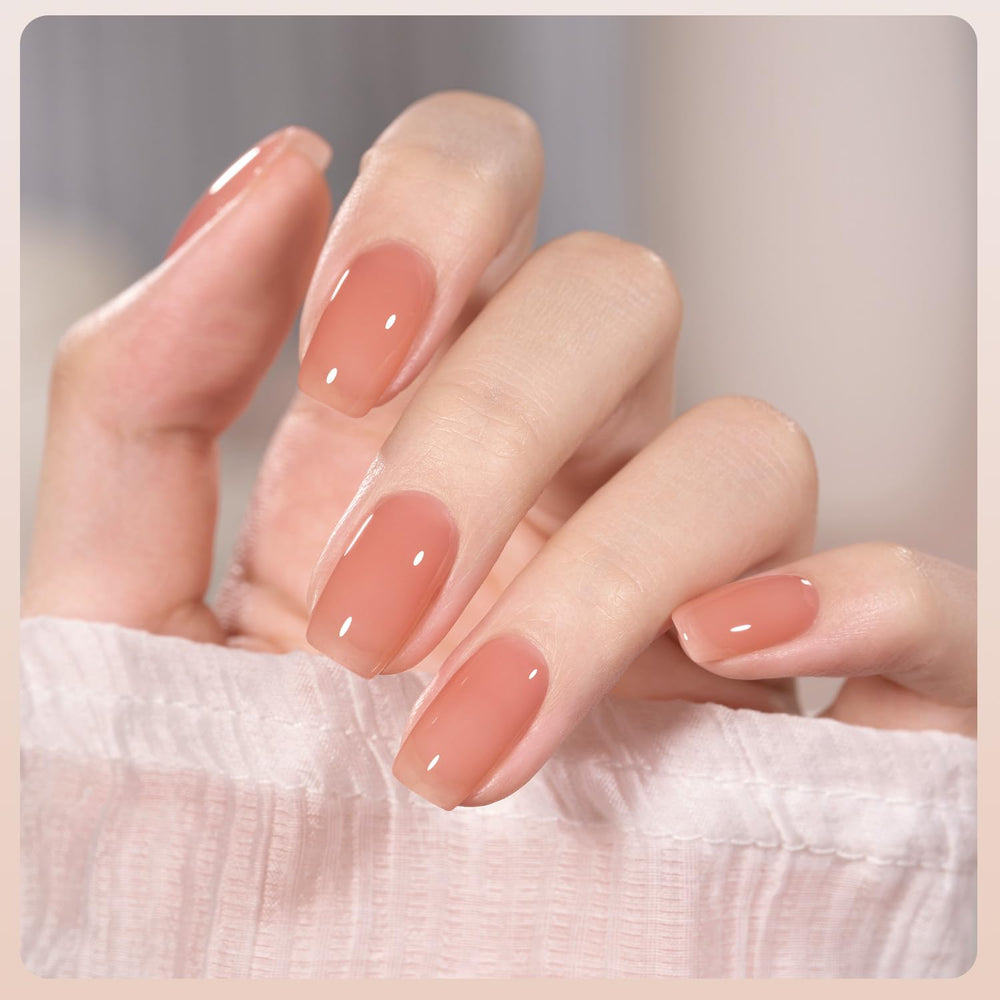 GAOY Milky Jelly Nude UV light cure 60s enables quick dry.
