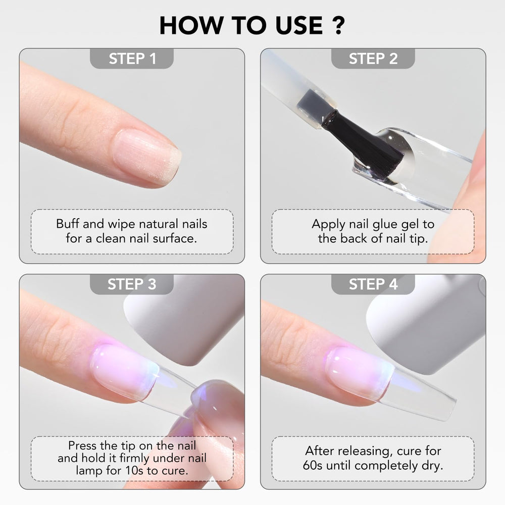 GAOY gel nail glue bottle closeup showing glossy finish