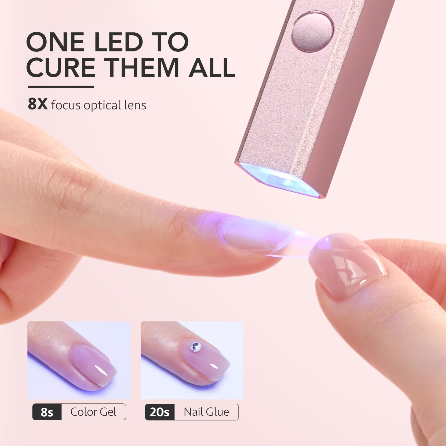 GAOY one-nail curing detail art demonstrates precision for nail art.