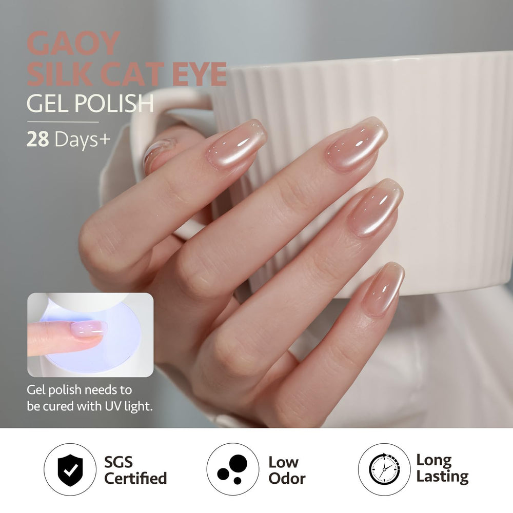 GAOY six gel colors with magnet included for versatile nail art.