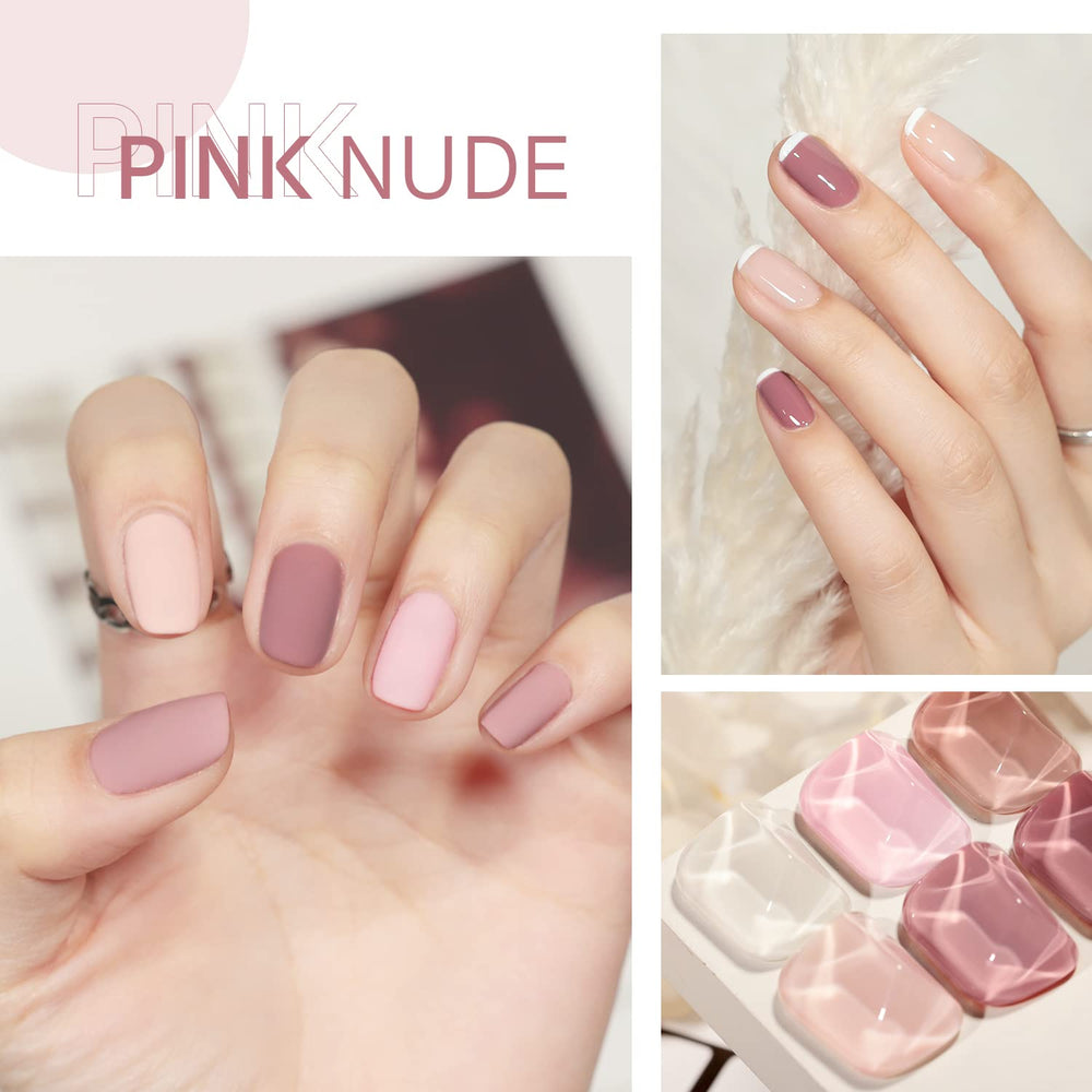 GAOY Pink Nude gel nails art DIY shot demonstrates creative mani possibilities at home