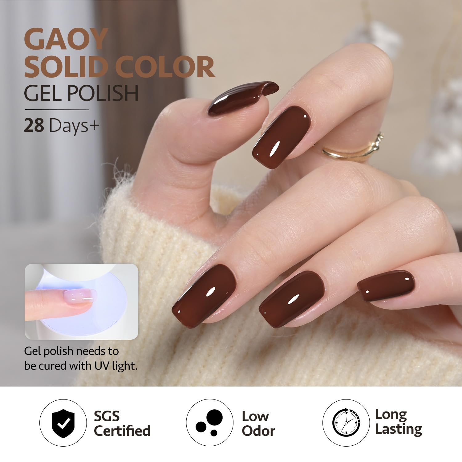 GAOY top coat bottle catching light to emphasize glossy finish