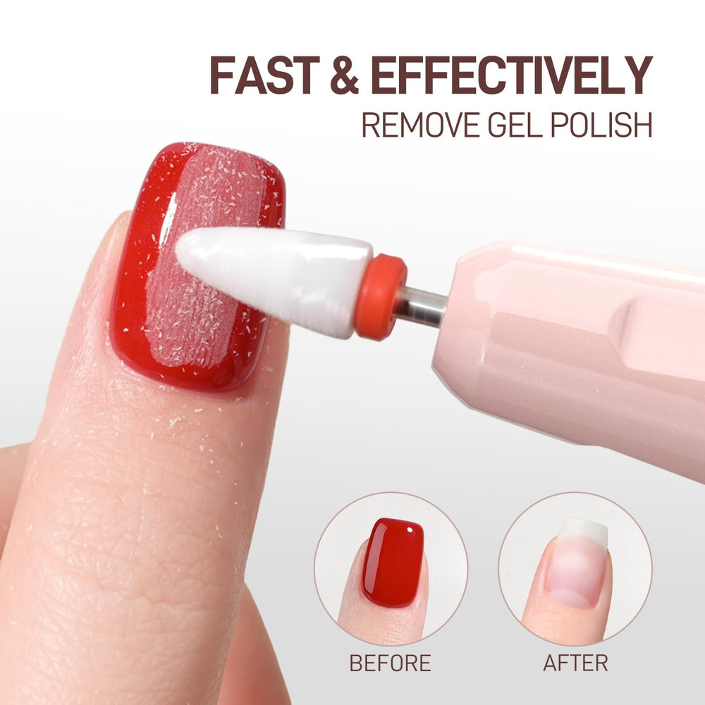 GAOY nail drill with 12 bits set for shaping acrylic and gel nails.