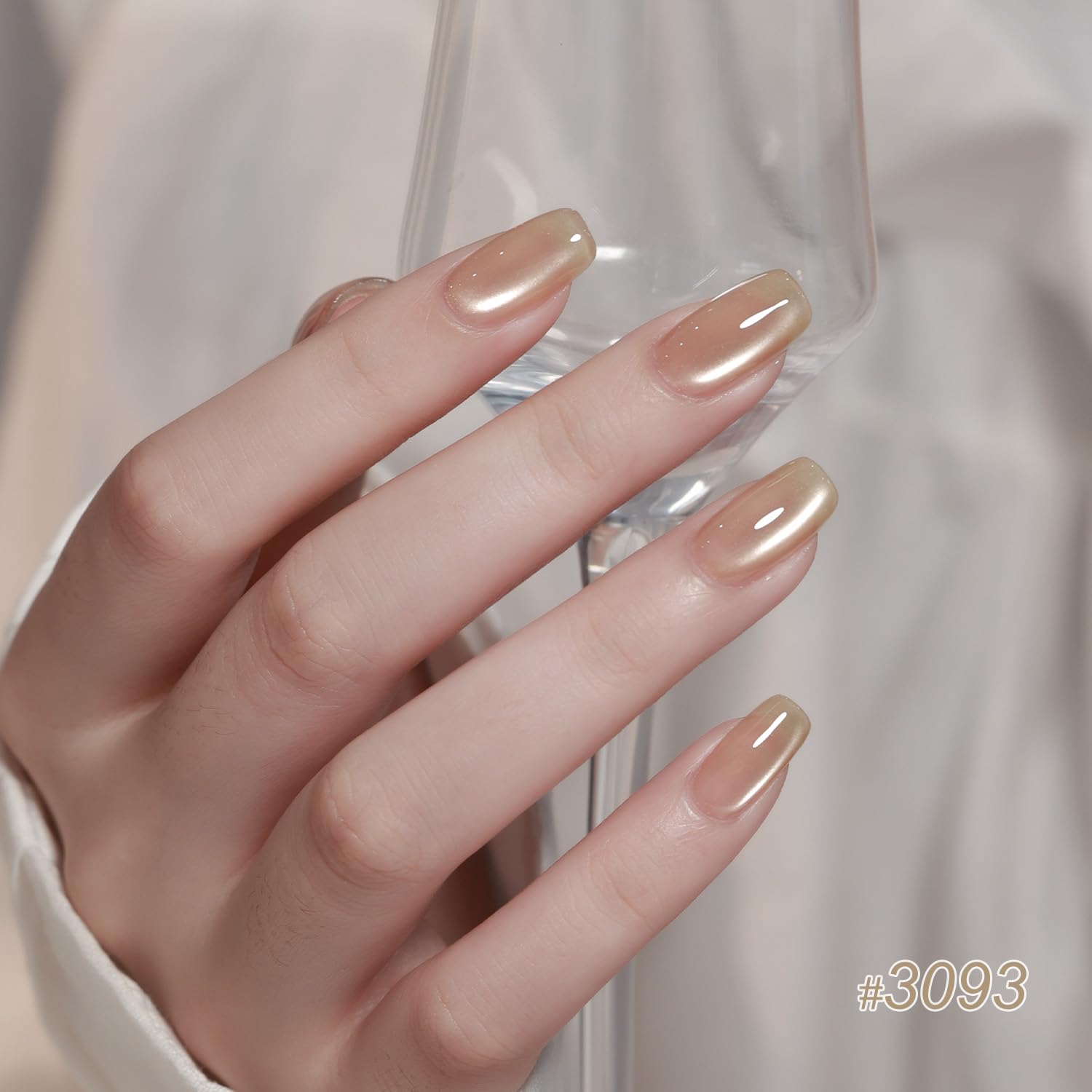 GAOY sheer nude gel with satin finish for natural, wedding-appropriate nails.