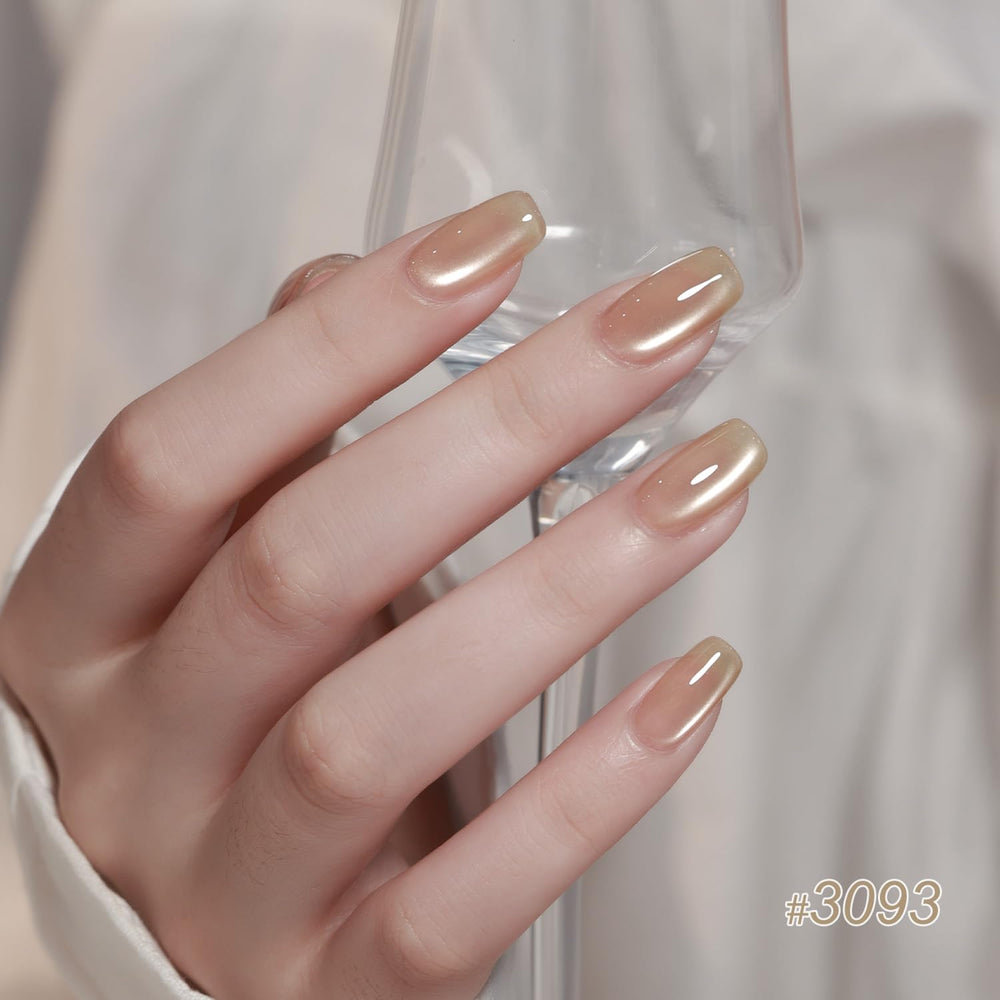 GAOY sheer nude gel with satin finish for natural, wedding-appropriate nails.