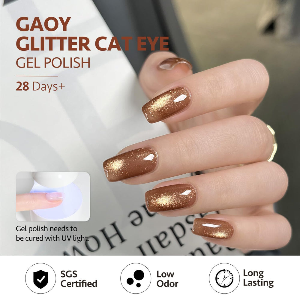 GAOY silver holographic gel adds futuristic shimmer and reflective sparkle