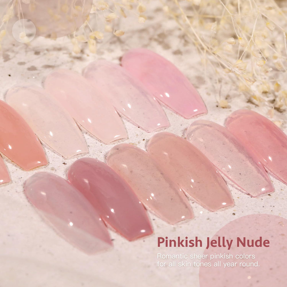 GAOY six gel polish colors 0-25oz in jelly nude pink palette