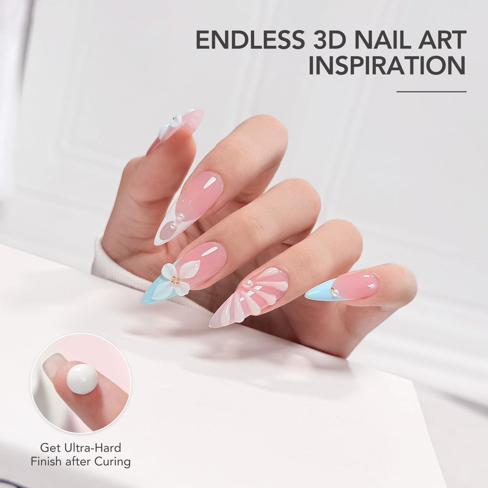 GAOY solid builder gel dual forms included enable easy at-home extensions.