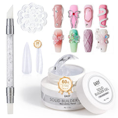 GAOY solid builder gel nail art scene demonstrates 3D capability for creative extensions.